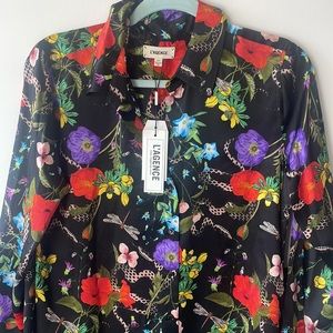 L’AGENCE SILK BLOUSE 👚 PRINTED SHIRT NWT